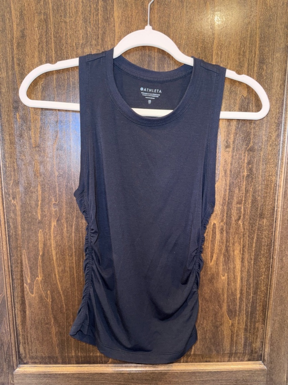 Athleta Black Ruched-Side Athletic Tank